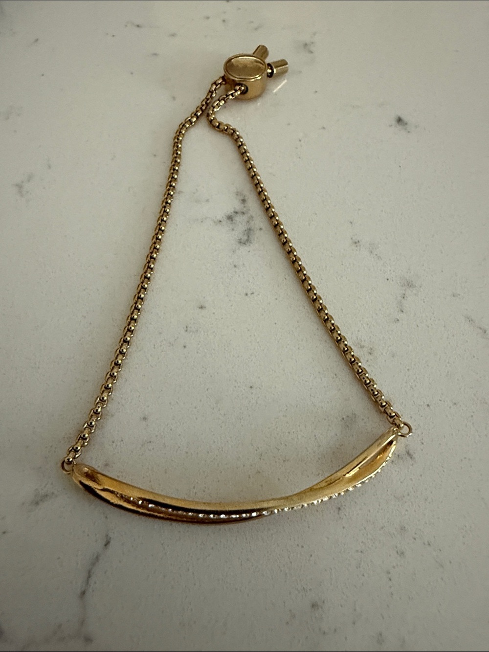 Michael Kors Gold Curved Bar Slider Bracelet